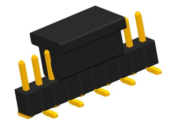 Flash do ouro do conector do encabeçamento do ângulo direito do TAMPÃO da fileira do Pin do encabeçamento 10 do Pin de SMT único
