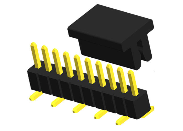 Flash do ouro do conector do encabeçamento do ângulo direito do TAMPÃO da fileira do Pin do encabeçamento 10 do Pin de SMT único