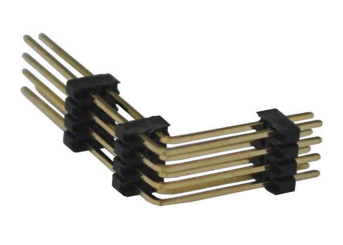 Conector 1.27mm do encabeçamento do Pin do preto 8 dois plástico do ângulo direito três da fileira