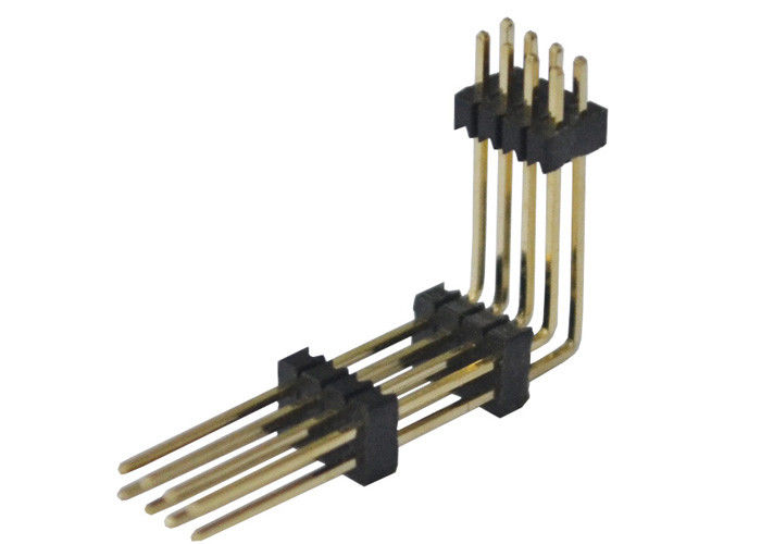 Conector 1.27mm do encabeçamento do Pin do preto 8 dois plástico do ângulo direito três da fileira