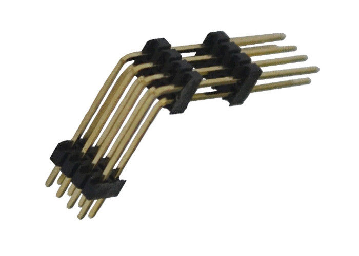 Conector 1.27mm do encabeçamento do Pin do preto 8 dois plástico do ângulo direito três da fileira