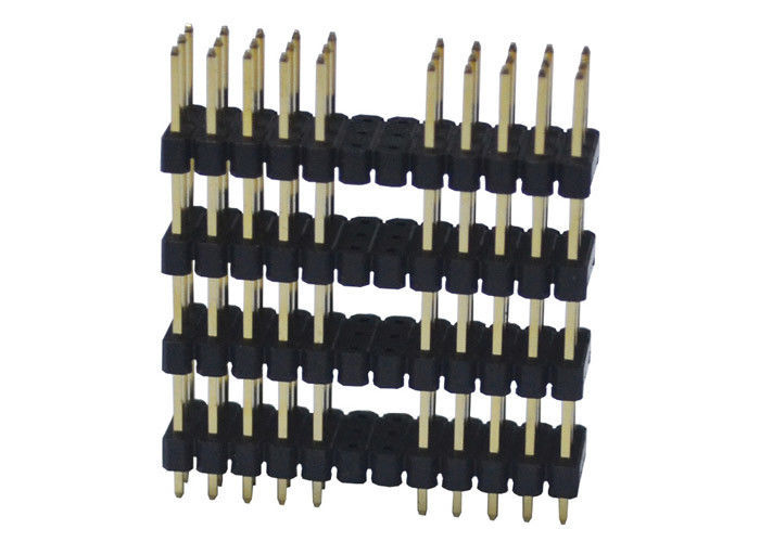3 passo do conector 2.54mm do encabeçamento do Pin da fileira tipo quatro plástico de 180 graus