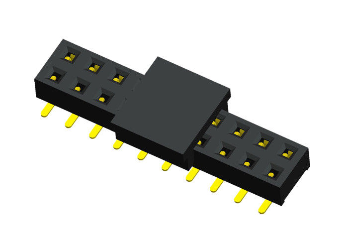 Passo fêmea da fileira 2.0mm do dobro do conector do encabeçamento do Pin do preto 20 com TAMPÃO