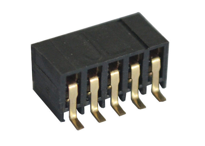 Encabeçamento da fêmea do Pin da fileira 5 do passo de superfície do preto 2.0mm do encabeçamento do Pin da montagem único