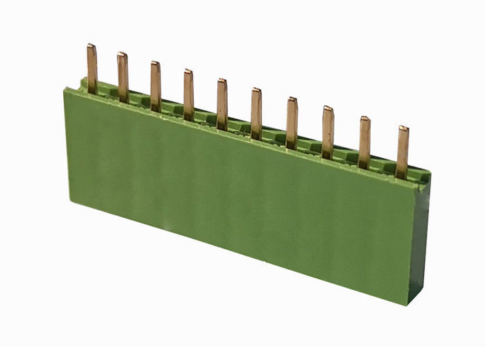 Verde dobro reto do conector do encabeçamento da fileira 2,54 Pin fêmea do encabeçamento 10 do milímetro