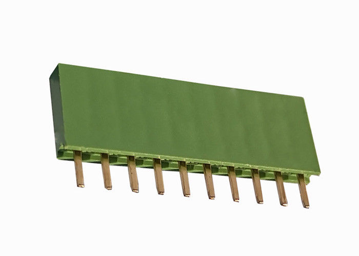 Verde dobro reto do conector do encabeçamento da fileira 2,54 Pin fêmea do encabeçamento 10 do milímetro