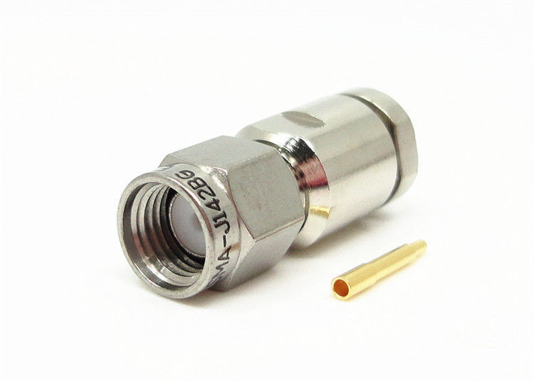 O conector folheado a níquel da tomada de SMA, conector coaxial 335VRMS do RF avaliou a tensão