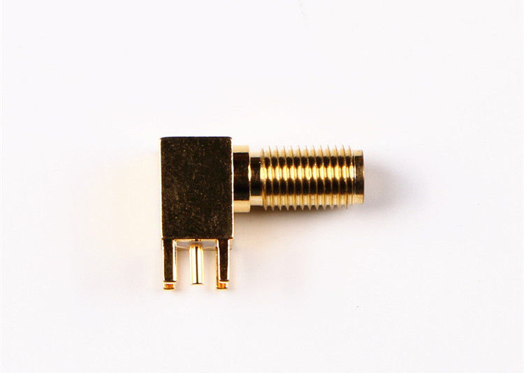 Peso leve do conector coaxial do RF da solda da tomada masculina do conector do ângulo direito SMA