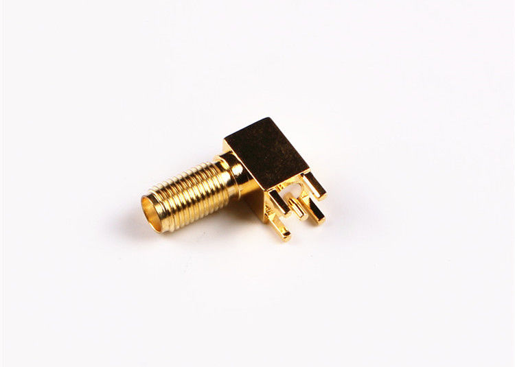 Peso leve do conector coaxial do RF da solda da tomada masculina do conector do ângulo direito SMA