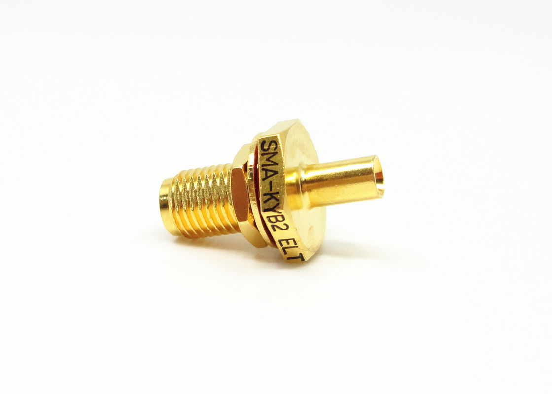 Ouro fêmea seguro alto do conector de cabo do RF SMA do anteparo chapeado para o cabo 086