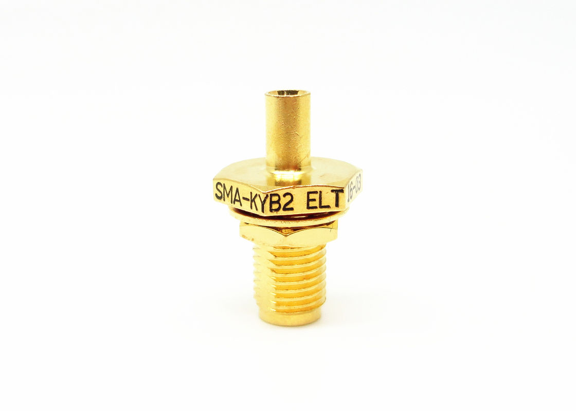 Ouro fêmea seguro alto do conector de cabo do RF SMA do anteparo chapeado para o cabo 086