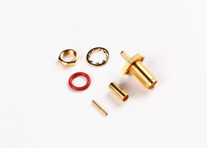 18GHz conector fêmea do soquete SMA em linha reta para a elevada precisão chapeada ouro dos cabos