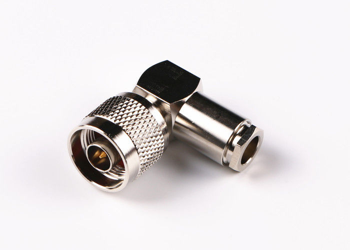 Conector folheado a níquel do ângulo direito de TNC, conector co-axial VSMR ≤1.3 de TNC