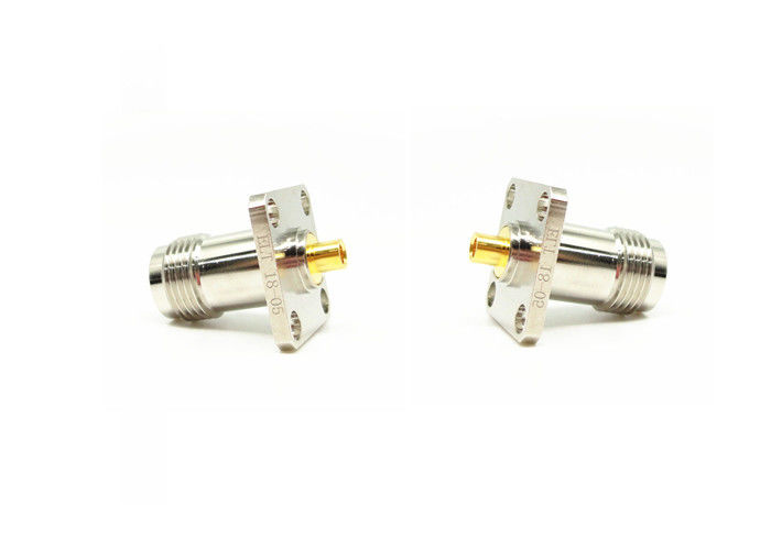 Quatro conector 50Ohm fêmea 11GHz da montagem TNC RF da flange do furo para a micro-ondas