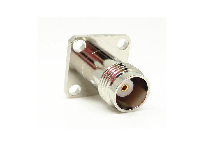 Quatro conector 50Ohm fêmea 11GHz da montagem TNC RF da flange do furo para a micro-ondas