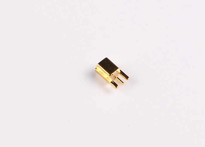 Conector coaxial do cabo de bronze do conector da tomada masculina MCX RF para a montagem do PWB