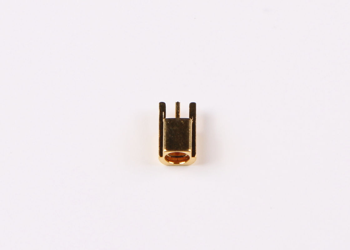 Conector coaxial do cabo de bronze do conector da tomada masculina MCX RF para a montagem do PWB