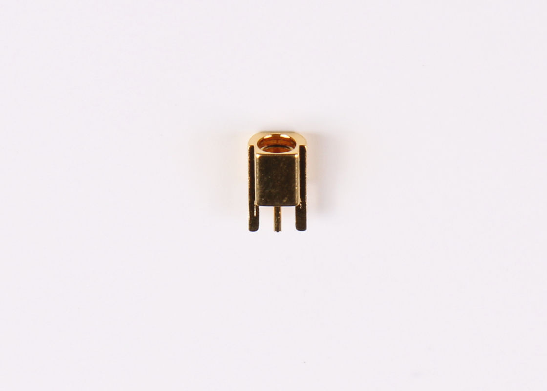 Conector coaxial do cabo de bronze do conector da tomada masculina MCX RF para a montagem do PWB