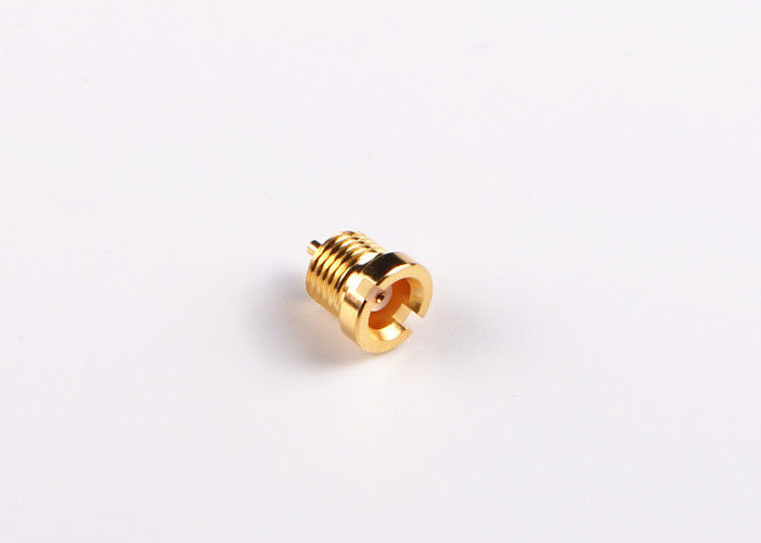 O ouro masculino do conector de anteparo MCX do friso em linha reta chapeou o chapeamento de pequeno- feito sob medida