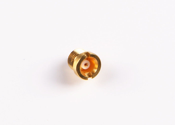 O ouro masculino do conector de anteparo MCX do friso em linha reta chapeou o chapeamento de pequeno- feito sob medida
