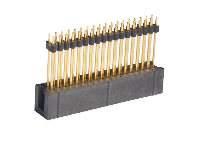 Conector reto de bronze do encabeçamento do encabeçamento 2.54mm do Pin do contato 18 para a placa do PWB