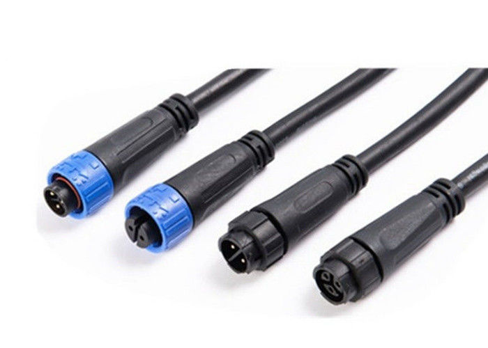 Jnicon 2 conectores de cabo bonde exteriores impermeáveis do conector de cabo IP67 do Pin do Pin 3