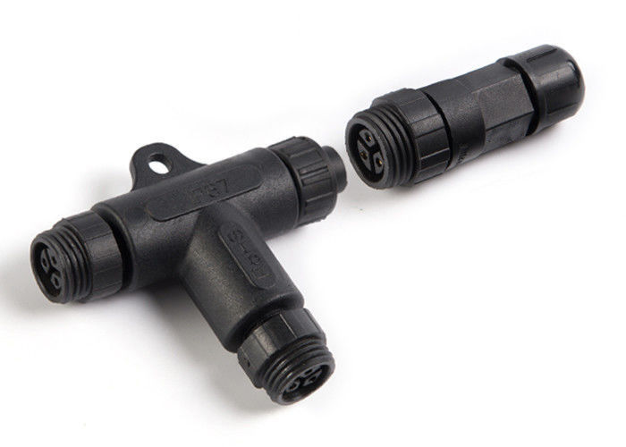 Tipo impermeável bonde 3 travamento da tomada T do conector de 3 maneiras de parafuso do Pin